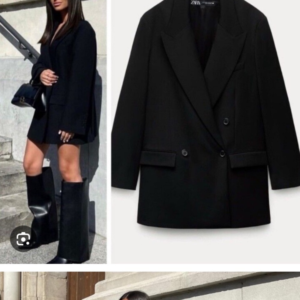 Zara Black Oversized Blazers & Suit Jackets